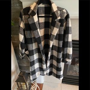 SHEIN Buffalo Plaid Long Coat Size 3X